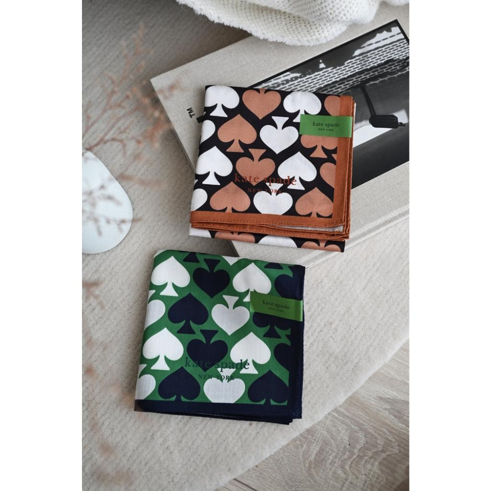 丸丸商店|zakka現貨 日本帶回kate spade手帕絲巾日本製kate spade NEW YORK純棉方巾-細節圖2