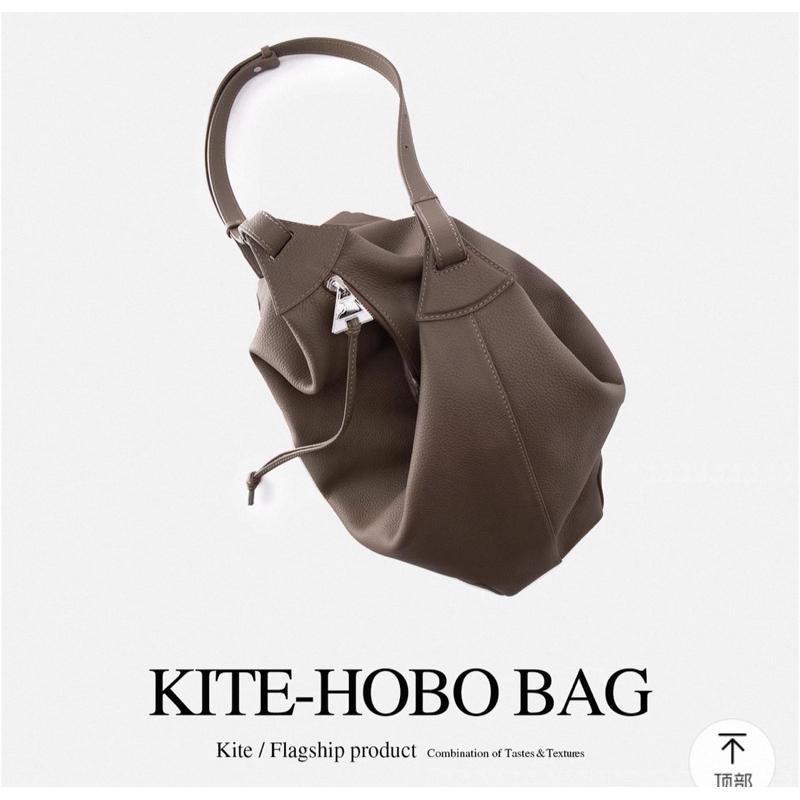 轉賣真皮包包蝴蝶包全真皮大象灰HOBO風箏包mytaste品牌-細節圖2