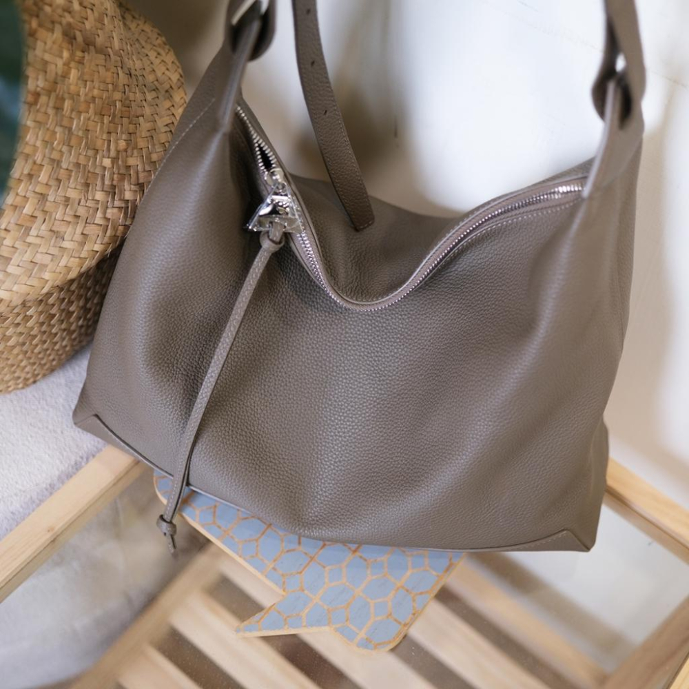轉賣真皮包包蝴蝶包全真皮大象灰HOBO風箏包mytaste品牌-細節圖5
