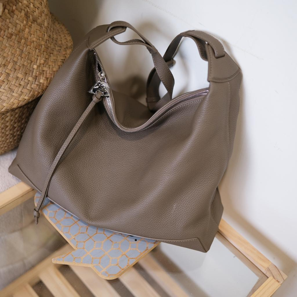 轉賣真皮包包蝴蝶包全真皮大象灰HOBO風箏包mytaste品牌-細節圖6