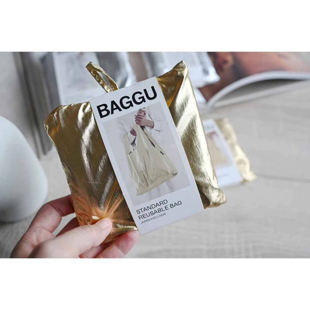 丸丸商店｜zakka日本帶回BAGGU 美國品牌購物袋 日本限定版本折疊收納袋現貨金色baby銀色STANDARD-細節圖6