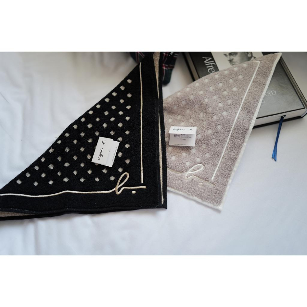 小丸媽日本 Agnes b 小b 小方巾 手帕 日本製 交換禮物擦手巾手帕小毛巾 新年禮物邊框-細節圖2