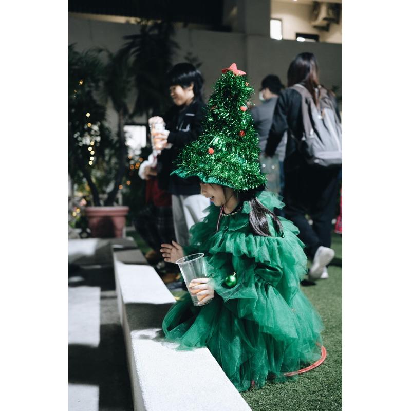 二手幼兒園聖誕節變裝聖誕裝女孩聖誕樹澎澎裙含帽子120公分變裝-細節圖2