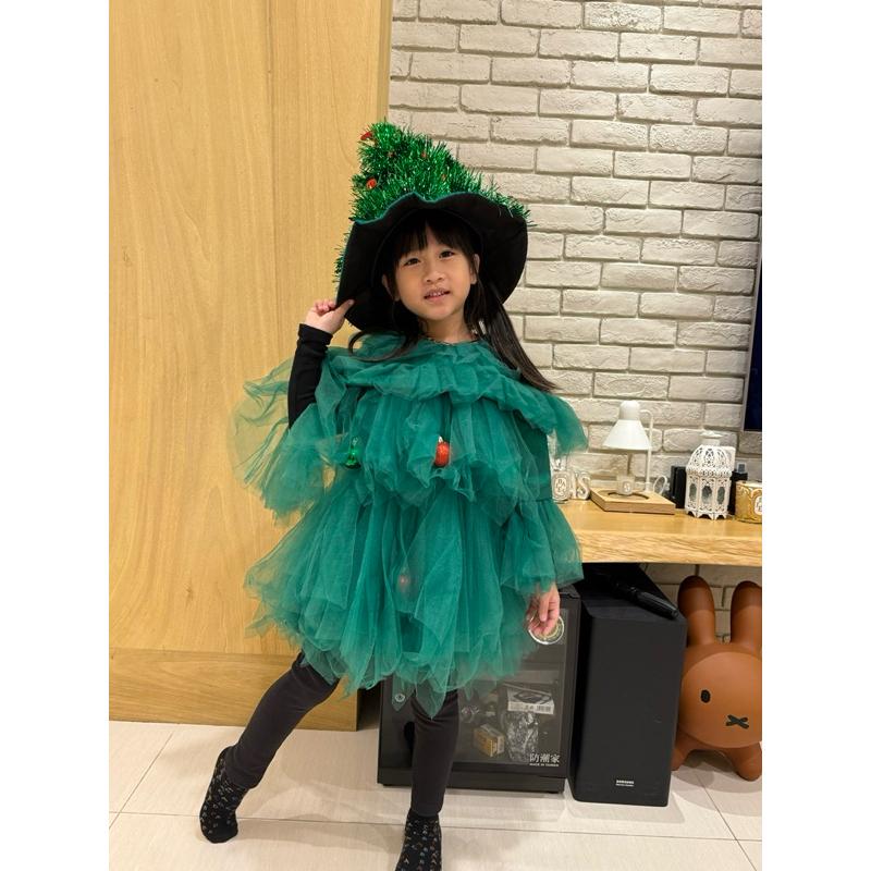 二手幼兒園聖誕節變裝聖誕裝女孩聖誕樹澎澎裙含帽子120公分變裝-細節圖5