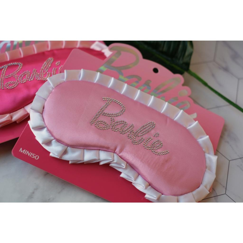 超美MINISO聯名款BARBIE眼罩粉紅夢幻桃紅睡覺飛機眼罩-細節圖4