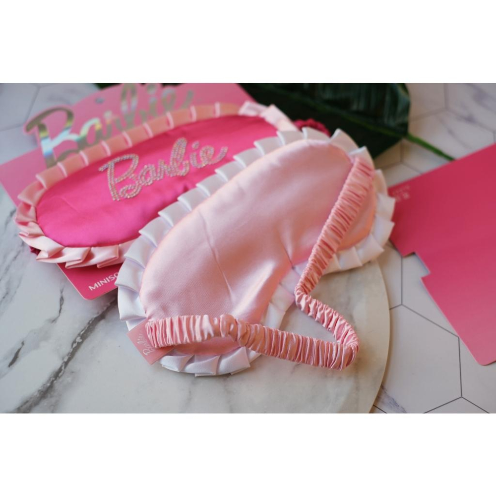 超美MINISO聯名款BARBIE眼罩粉紅夢幻桃紅睡覺飛機眼罩-細節圖6