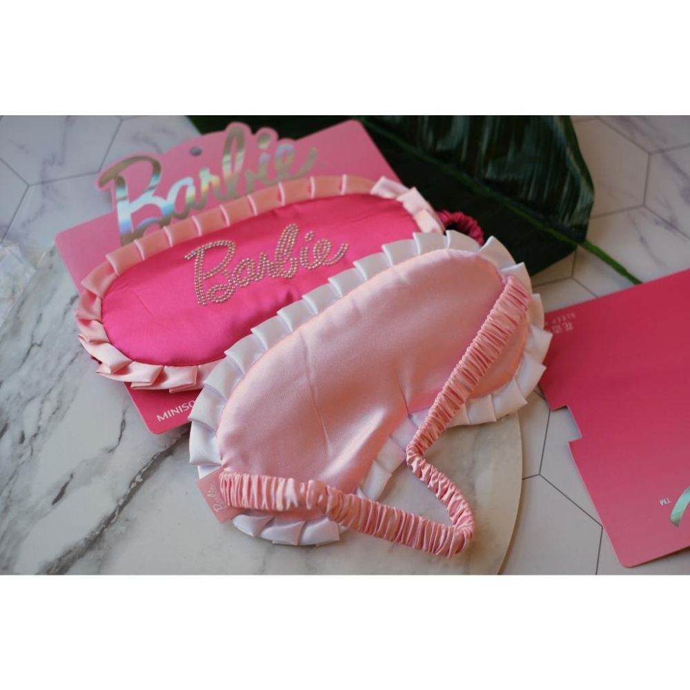 超美MINISO聯名款BARBIE眼罩粉紅夢幻桃紅睡覺飛機眼罩-細節圖7