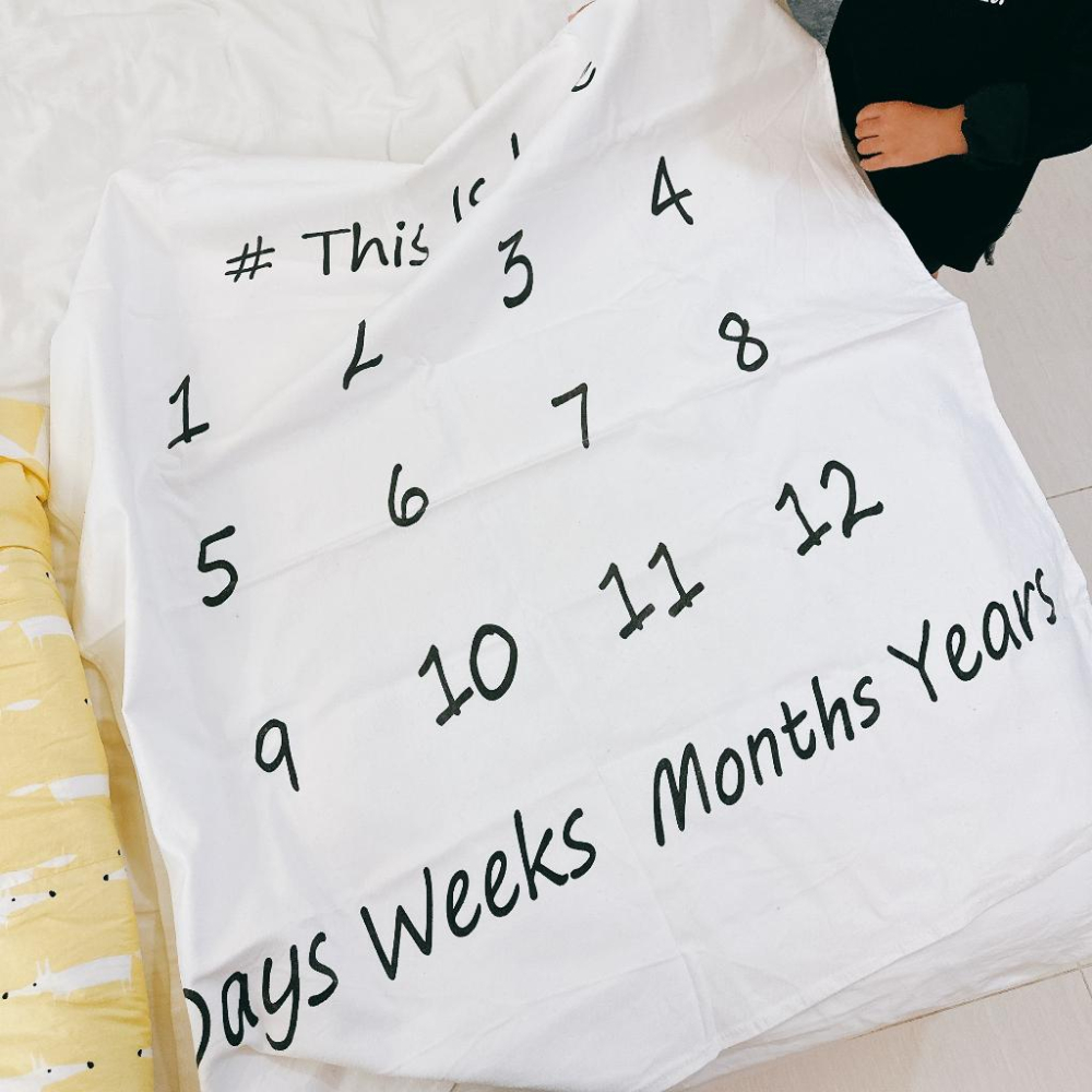 韓國寶寶拍照月份背景布二手出生月份卡片-細節圖3