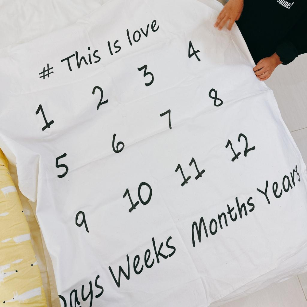 韓國寶寶拍照月份背景布二手出生月份卡片-細節圖4