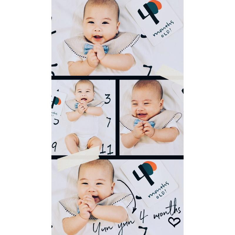 韓國寶寶拍照月份背景布二手出生月份卡片-細節圖5