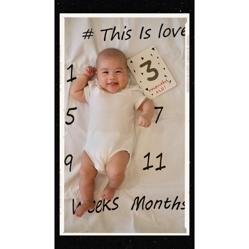 韓國寶寶拍照月份背景布二手出生月份卡片-細節圖7