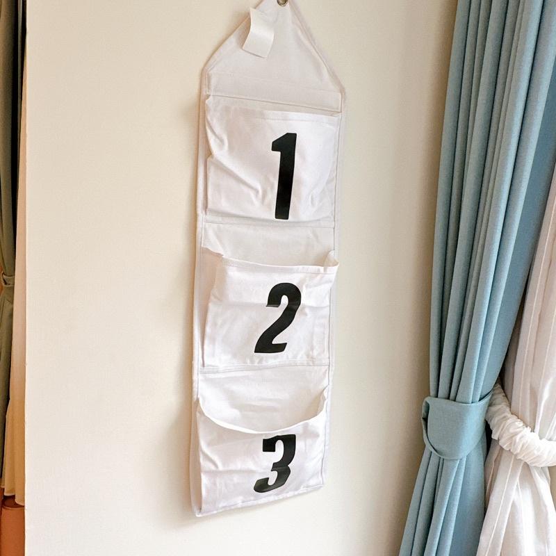 小丸媽的小店h&m北歐風格房間數字牆面掛袋分隔袋兒童房佈置牆面尿布袋-細節圖2