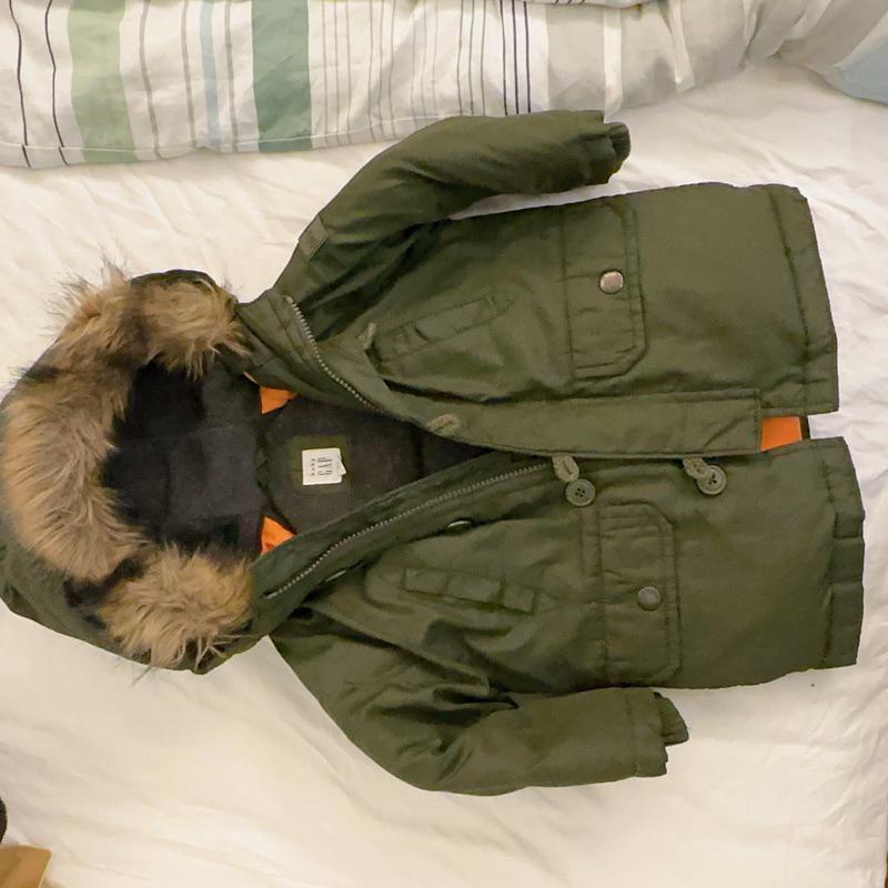 二手GAP軍綠色男寶寶超保暖外套18～24個月大適合冬天外套-細節圖4