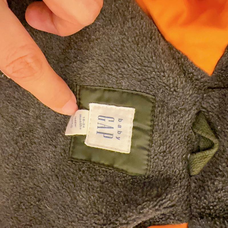 二手GAP軍綠色男寶寶超保暖外套18～24個月大適合冬天外套-細節圖7