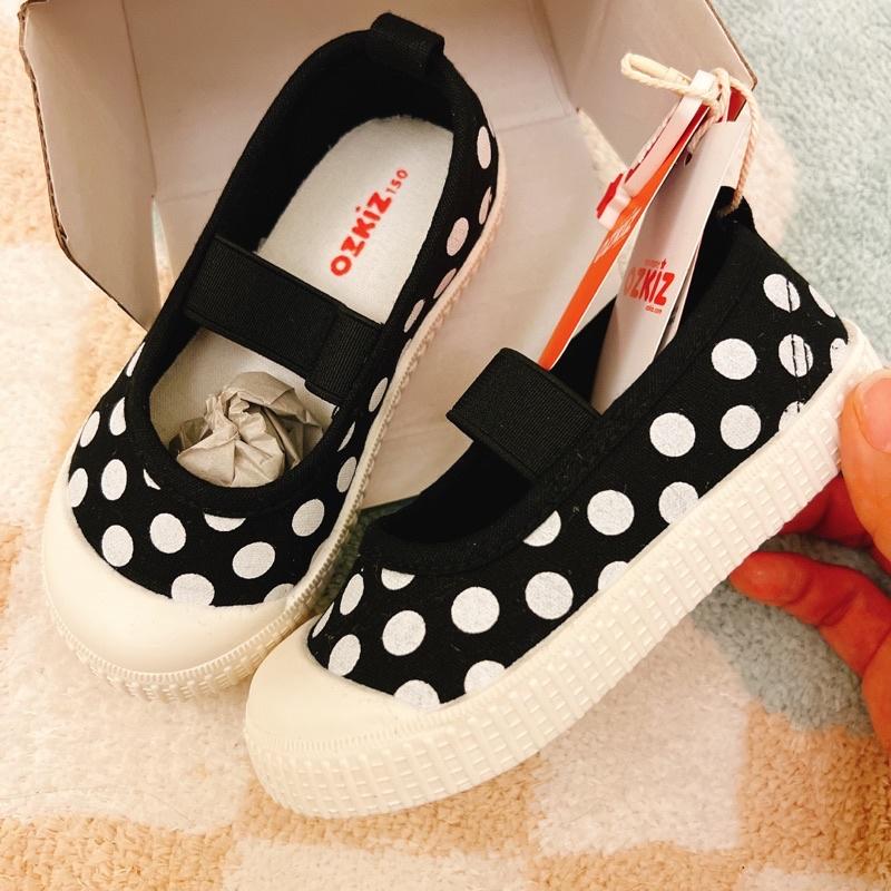 韓國ozkiz女童娃娃鞋黑色點點平底鞋15公分-細節圖2