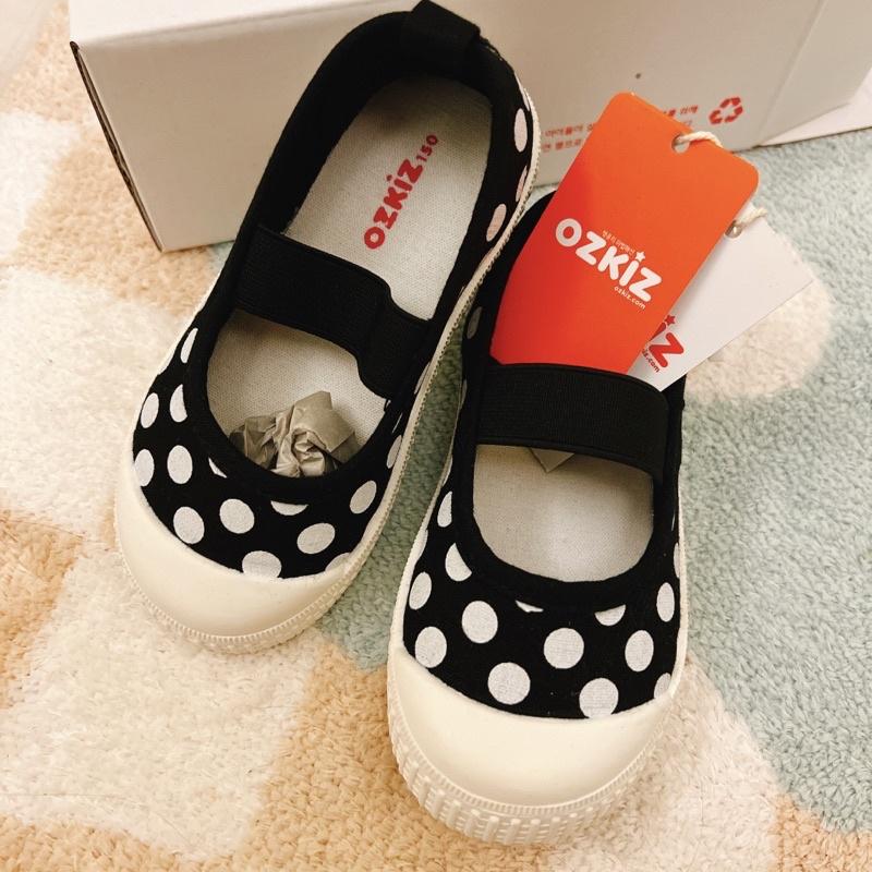 韓國ozkiz女童娃娃鞋黑色點點平底鞋15公分-細節圖6