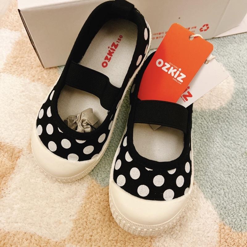 韓國ozkiz女童娃娃鞋黑色點點平底鞋15公分-細節圖7