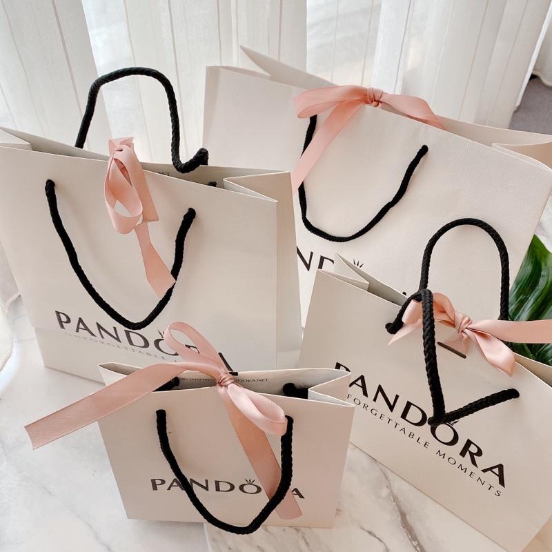 小丸媽到小店超美夢幻潘朵拉白色紙袋含粉紅色緞帶-細節圖2