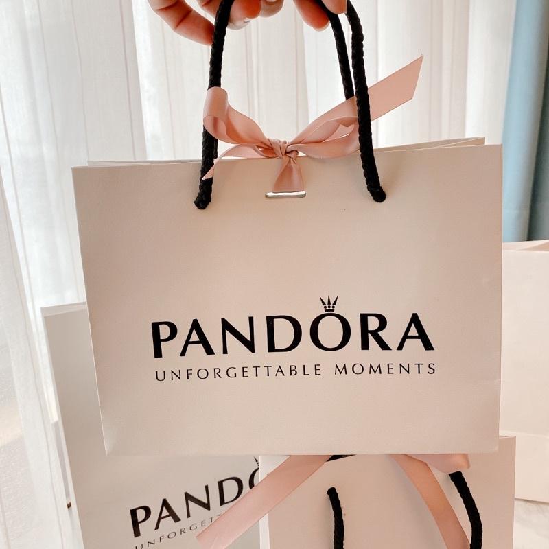小丸媽到小店超美夢幻潘朵拉白色紙袋含粉紅色緞帶-細節圖3