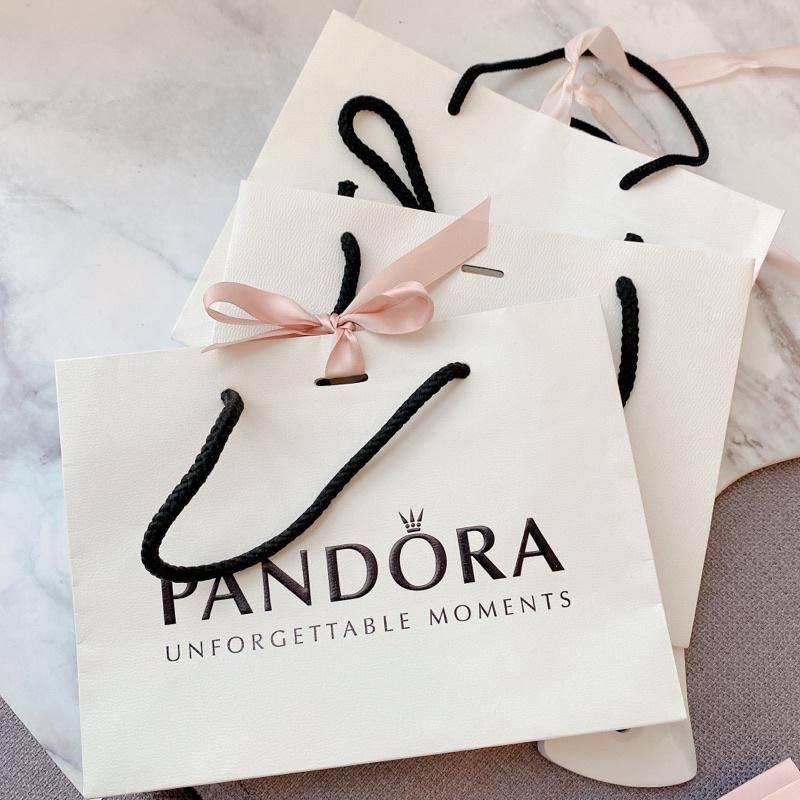 小丸媽到小店超美夢幻潘朵拉白色紙袋含粉紅色緞帶-細節圖6