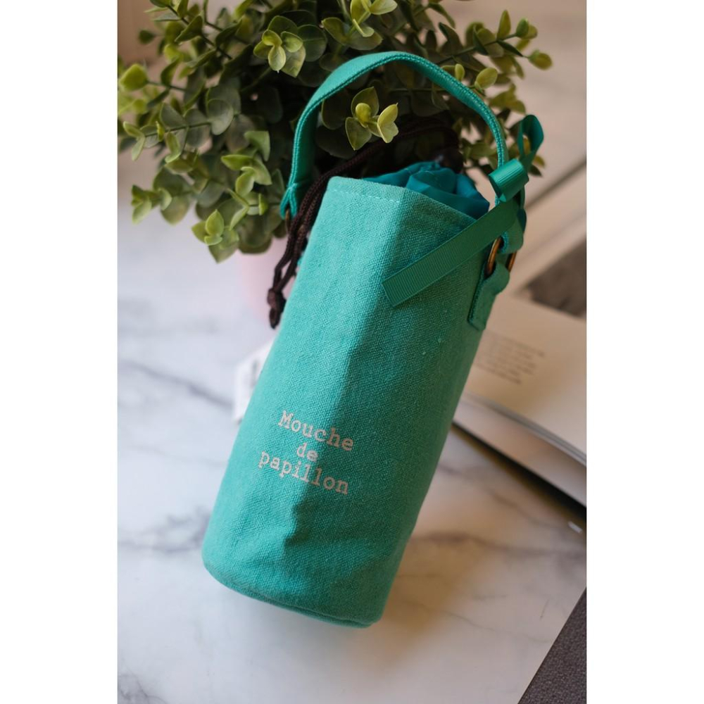 小丸媽的小店日本帶回保溫杯袋束口手提水藍色手提水藍色蝴蝶結500ml-細節圖2