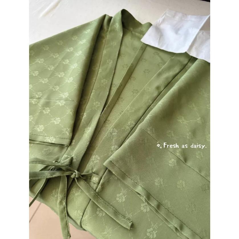 ｜春日醒｜幸運草🌼改良式漢服日常漢服漢服女裝漢服上衣開衫對襟衫短衫春夏少女-細節圖3