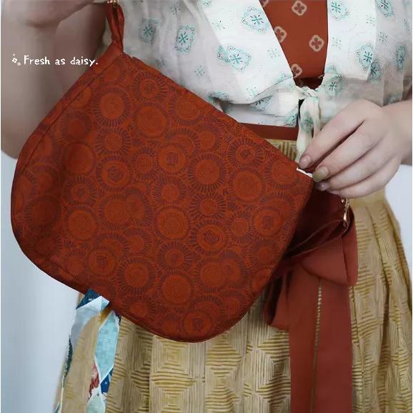 ｜春日醒｜賣貨郎💫新款預購復古中式漢服搭配包包仿古貨郎包拼色棉布包百搭唐風迷你包包-細節圖3
