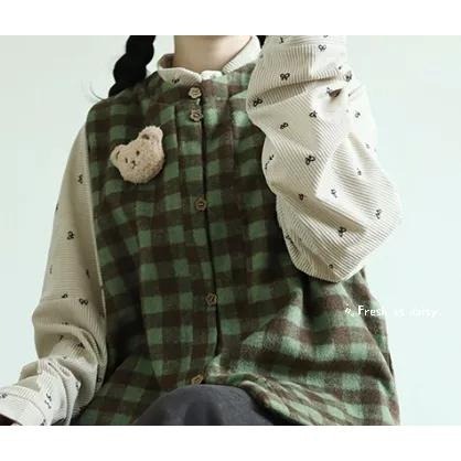 ｜春日醒｜華夫餅乾🌼日常漢服改良式漢服預購秋冬明制對襟圓領背心比甲背心弓袋袖百搭毛呢保暖通勤-細節圖6