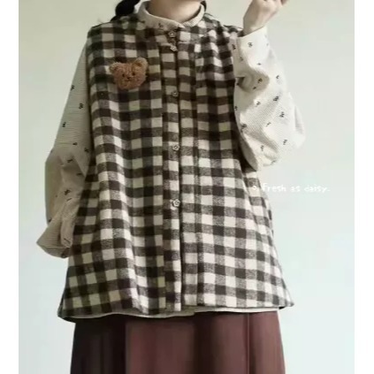 ｜春日醒｜華夫餅乾🌼日常漢服改良式漢服預購秋冬明制對襟圓領背心比甲背心弓袋袖百搭毛呢保暖通勤-規格圖9