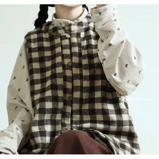 ｜春日醒｜華夫餅乾🌼日常漢服改良式漢服預購秋冬明制對襟圓領背心比甲背心弓袋袖百搭毛呢保暖通勤-規格圖9