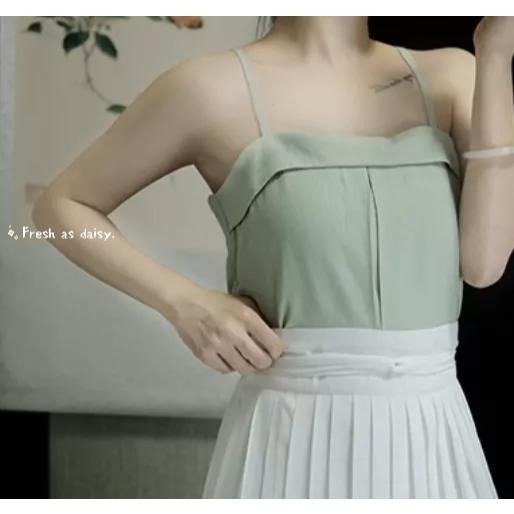 ｜ 春日醒 ｜雨夜花🌼日常漢服內搭背心吊帶背心中式背心宋制漢服夏季背心內搭平口日常-細節圖3