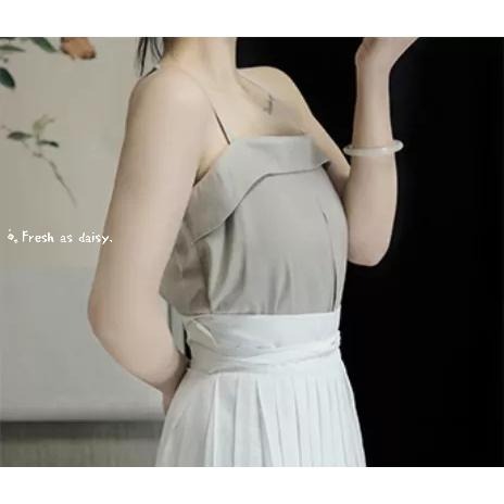 ｜ 春日醒 ｜雨夜花🌼日常漢服內搭背心吊帶背心中式背心宋制漢服夏季背心內搭平口日常-細節圖8