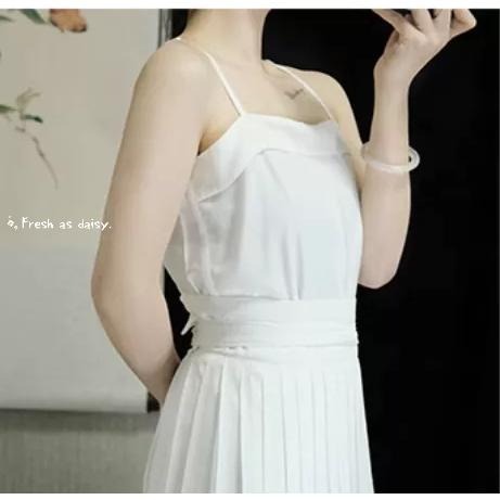 ｜ 春日醒 ｜雨夜花🌼日常漢服內搭背心吊帶背心中式背心宋制漢服夏季背心內搭平口日常-細節圖6