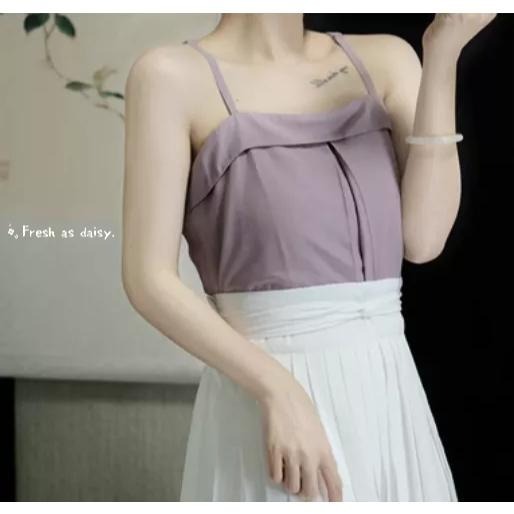 ｜ 春日醒 ｜雨夜花🌼日常漢服內搭背心吊帶背心中式背心宋制漢服夏季背心內搭平口日常-細節圖7