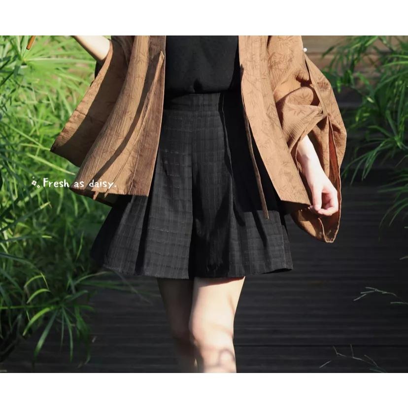 ｜春日醒｜田園佚事🌼短褲日常漢服改良式漢服闊腿褲寬褲宋褲通勤休閒百搭鬆緊腰春夏女古裝-細節圖7