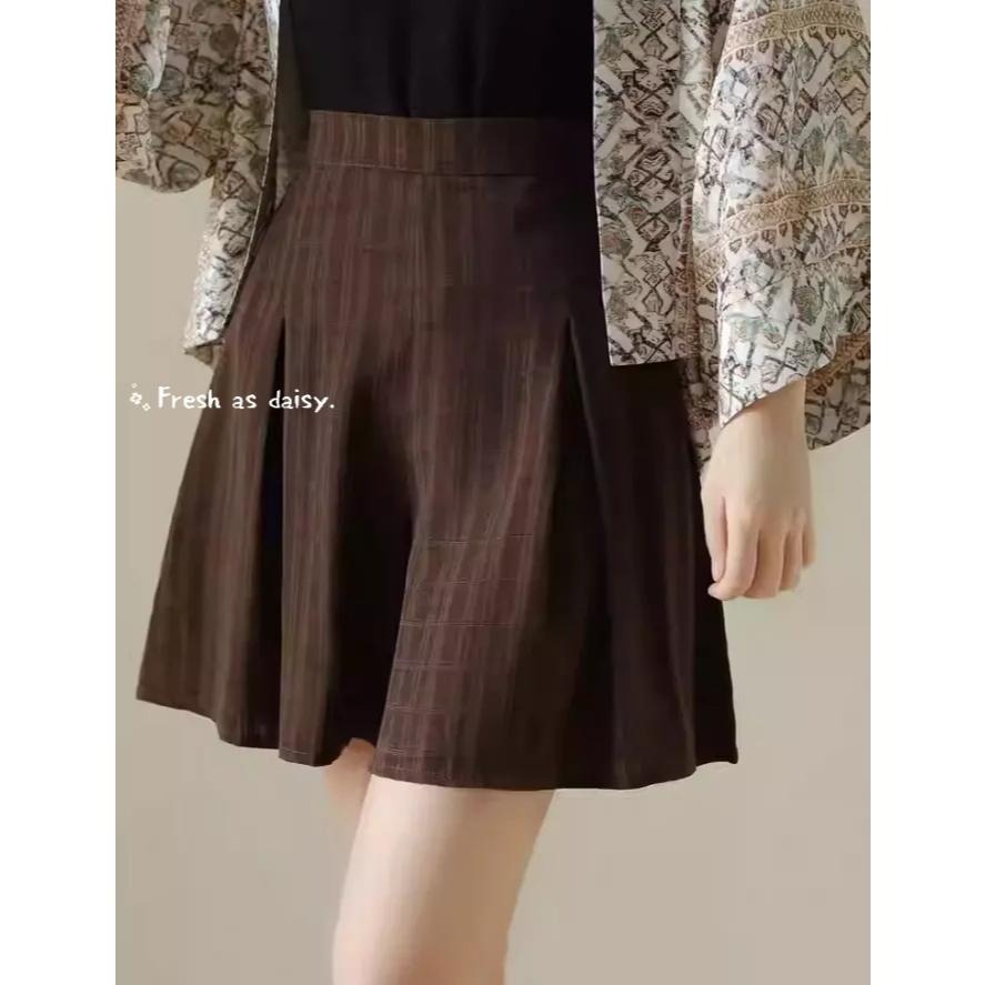 ｜春日醒｜田園佚事🌼短褲日常漢服改良式漢服闊腿褲寬褲宋褲通勤休閒百搭鬆緊腰春夏女古裝-細節圖8