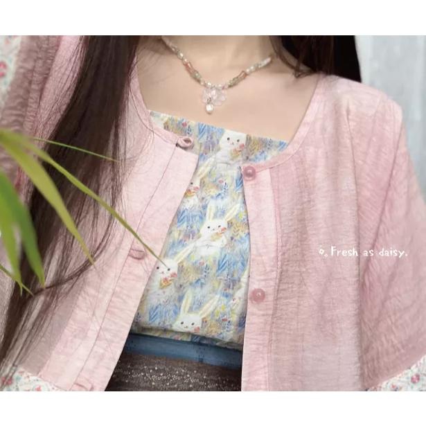 ｜ 春日醒 ｜月兔🌼日常漢服內搭背心吊帶背心中式背心宋制漢服夏季背心內搭平口日常-細節圖6