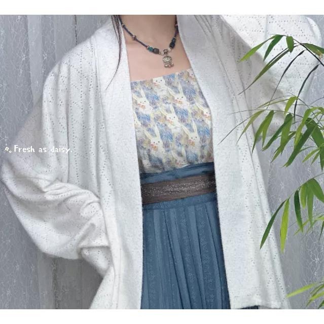 ｜ 春日醒 ｜月兔🌼日常漢服內搭背心吊帶背心中式背心宋制漢服夏季背心內搭平口日常-細節圖4