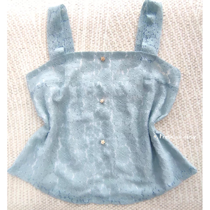 ｜春日醒｜繡花🌼日常漢服內搭背心吊帶背心中式背心宋制漢服夏季蕾絲背心內搭平口日常-規格圖9