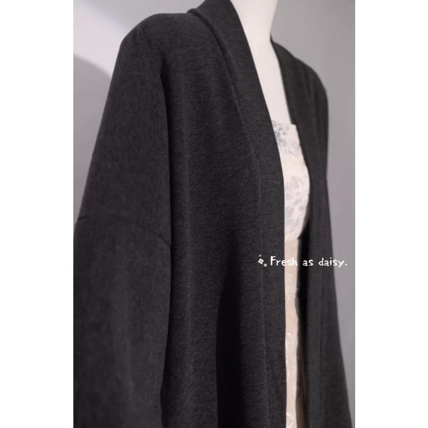 ｜春日醒｜秋去冬來🌼日常漢服改良式漢服對襟衫針織開衫外套宋制通勤百搭素色秋冬長袖-細節圖5