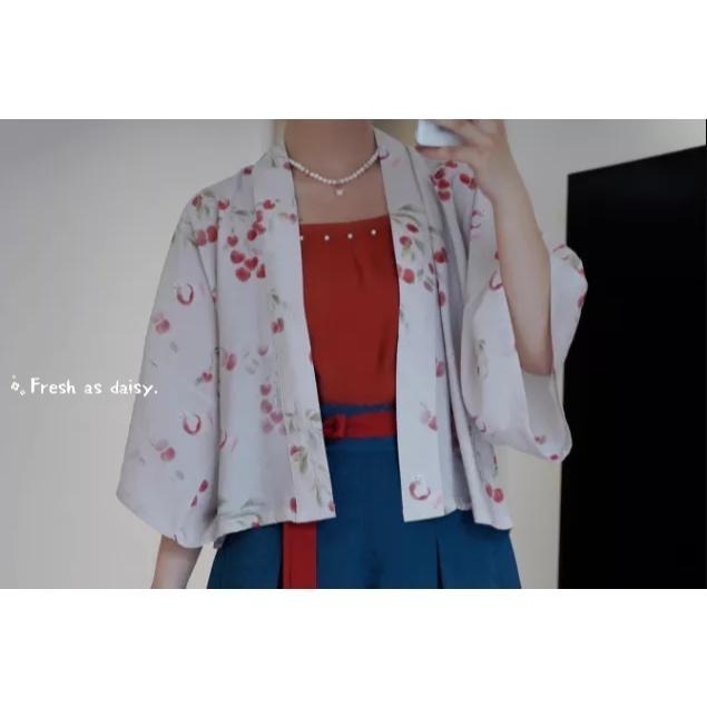 ｜春日醒｜小狐🌼改良式漢服日常漢服漢服女裝漢服上衣開衫對襟衫宋制貉袖春夏少女-細節圖4