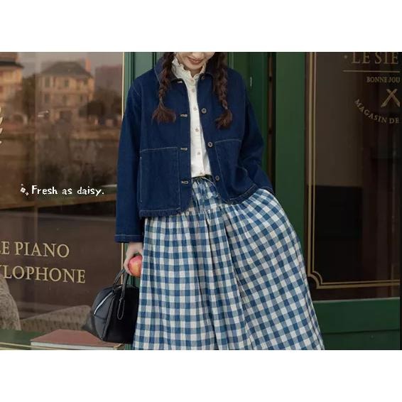 ｜春日醒｜田園野餐❄️現貨日系外套簡約野餐學院風百搭牛仔外套復古外套牛仔外套女-細節圖4