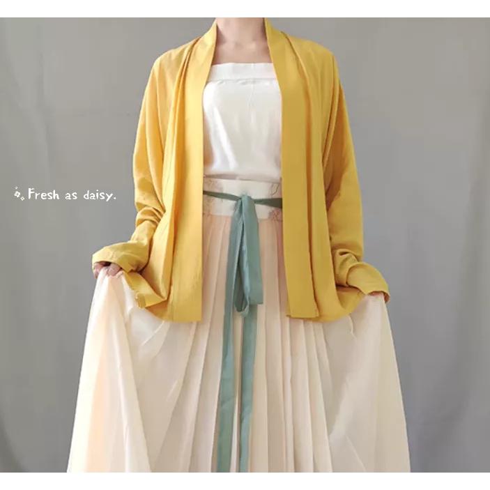 ｜春日醒｜飛燕🌼改良式漢服日常漢服漢服女裝漢服上衣開衫對襟衫素色簡約外套宋制春夏少女-細節圖3