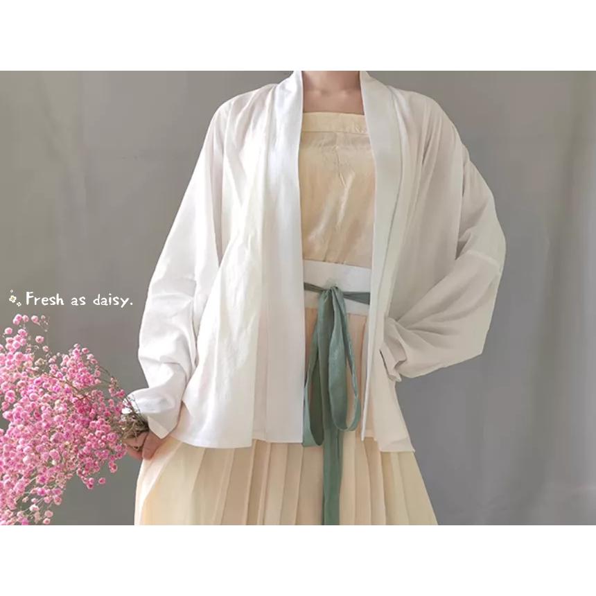 ｜春日醒｜飛燕🌼改良式漢服日常漢服漢服女裝漢服上衣開衫對襟衫素色簡約外套宋制春夏少女-細節圖5