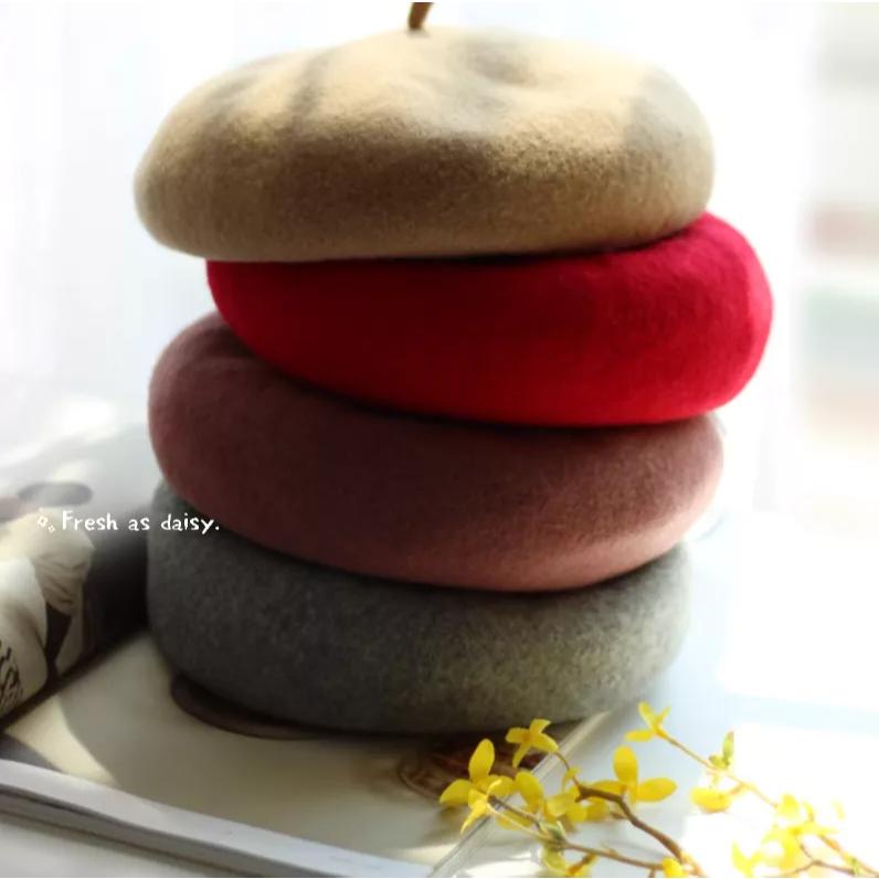 ｜春日醒｜多色鳥💫新款日系少女甜美復古清新羊毛貝雷帽畫家帽女秋冬纯色羊毛混紡百搭英倫-細節圖3