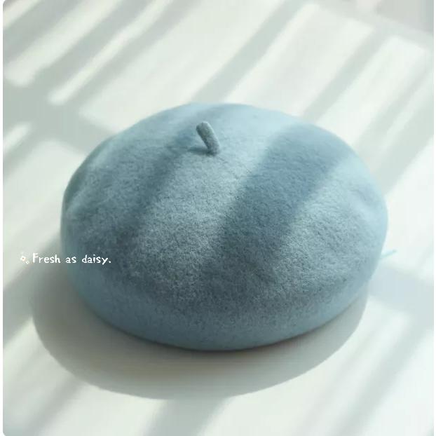 ｜春日醒｜多色鳥💫新款日系少女甜美復古清新羊毛貝雷帽畫家帽女秋冬纯色羊毛混紡百搭英倫-細節圖4