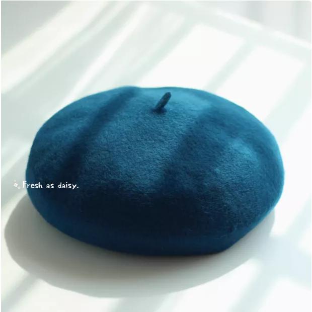 ｜春日醒｜多色鳥💫新款日系少女甜美復古清新羊毛貝雷帽畫家帽女秋冬纯色羊毛混紡百搭英倫-細節圖6