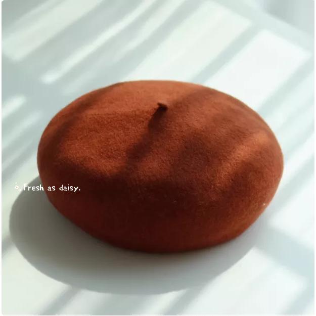 ｜春日醒｜多色鳥💫新款日系少女甜美復古清新羊毛貝雷帽畫家帽女秋冬纯色羊毛混紡百搭英倫-細節圖7