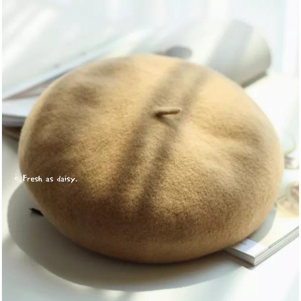 ｜春日醒｜多色鳥💫新款日系少女甜美復古清新羊毛貝雷帽畫家帽女秋冬纯色羊毛混紡百搭英倫-細節圖8