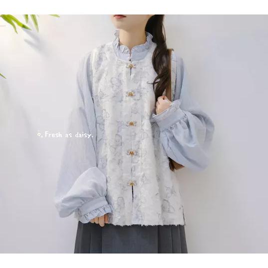 ｜春日醒｜蝶滿枝🌼新款中式預購春夏蝴蝶背心比甲背心百搭印花-細節圖2